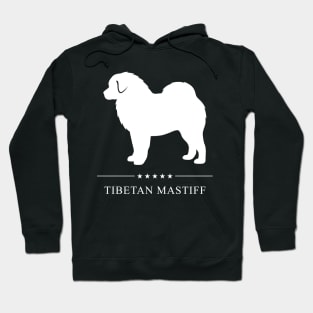 Tibetan Mastiff Dog White Silhouette Hoodie